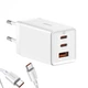 Зарядний мережевий пристрій Baseus GaN5 Pro 65W 2Type-C + USB з функцією швидкої зарядки QC4.0+PD3.0 + Кабель Type-C to Type-C 100W 1m (CCGP120202) White - зображення 7
