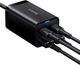 Зарядное сетевое устройство Baseus GaN3 Pro 65W 2 Type-C + 2 USB с функцией быстрой зарядки QC4.0+PD3.0 + Кабель Type-C to Type-C 100W 1m (CCGP040101) Black - изображение 9