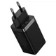 Зарядное сетевое устройство Baseus GaN5 Pro 65W 2Type-C + USB с функцией быстрой зарядки QC4.0+PD3.0 + Кабель Type-C to Type-C 100W 1m (CCGP120201) Black - изображение 4