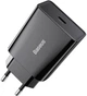Зарядное сетевое устройство Baseus Speed Mini 20W Type-C 3A с функцией быстрой зарядки QC3.0+PD3.0 (CCFS-SN01) Black - изображение 1