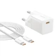 Комплект для швидкої зарядки Зарядний мережевий пристрій Baseus GaN5 Mini 25W Type-C 3A QC3.0+PD3.0 + Кабель Type-C to Type-C 100W 1m (P10110909213-01) White - зображення 1