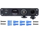 Автомобильная зарядка двойная USB и PD Type-C 4 в 1 панель розеток. Гнездо прикуривателя с кнопкой Вольтметр (00052) - изображение 1