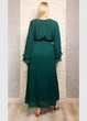 Сукня коктейльна плісе шифонова зелена Moda Italia L-XXL 21-303 - изображение 8