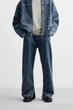 Джинси вільні з розрізами Zara Baggy Fit 32 синій 6688/317/407 - изображение 2