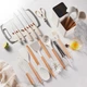 Набір кухонного приладдя Kitchenware Set 19 предметів (ножі, аксесуари, підставка) білий - зображення 3