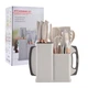 Набір кухонного приладдя Kitchenware Set 19 предметів (ножі, аксесуари, підставка) білий - зображення 10