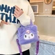 Сумка Куроми сумочка детская плюшевая для девочки Kuromi на регулируемом ремешке фиолетовая - изображение 8