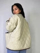 Куртка женская Lady Yep 9090 рубашка оверсайз стеганая демисезонная на пуговицах комбинированная с вельветом M бежевая. - изображение 2