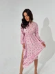 Жіноча сукня міді в квіти Uaclothes 42 Пудровий (like38031-184631360) - изображение 4