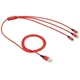 Зарядка 3 в 1 нейлоновая с USB to Micro / Lightning / Type-C 6A 1.2м Красный - изображение 2