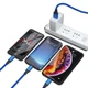 Зарядка 3 в 1 нейлоновая с USB to Micro / Lightning / Type-C 6A 1.2m Синий - изображение 6