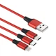 Зарядка 3 в 1 нейлоновая с USB to Micro / Lightning / Type-C 6A 1.2м Красный - изображение 9