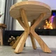 Журнальный стол ручной работы с ясеня и гравировкой, круглый Scandi Light 585 мм - изображение 2