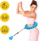 Складной массажный обруч хула-хуп Intelligent Hula Hoop с массажными роликами и утяжелителем Синий 8767 - изображение 6