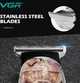 Профессиональный аккумуляторный триммер VGR V-953 с USB зарядкой и насадками для стрижки волос и бороды - изображение 2