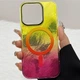 Чохол TPU Shiny Mountain (MagFit) для Apple iPhone 12 Pro / 12 (6.1") Yellow / Pink - зображення 2