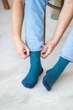 Носки с принтом клетка высокие бесшовные дышащие качественные ORGANIC cotton черные JILL ANTONY 39-41 men's арт. 31015_1 - изображение 3