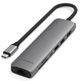 Многопортовой адаптер Satechi 7-in-1 USB-C Slim Multiport Adapter 4K with Ethernet Space Grey (ST-P7SM) - изображение 1
