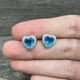 Серьги с цирконами "Сияние аквамариновых сердец" покрытие серебром Xuping Jewelry в бархатной коробочке (16249) - изображение 3