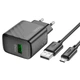 Мережевий зарядний пристрій HOCO CS21A Rich single port QC3.0 charger set(Micro)(EU) Black (6942007609890) - изображение 3