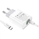 Мережевий зарядний пристрій Hoco C80A Rapido 20 Вт USB-C+USB-A PD/QC з кабелем Type-C білий - зображення 7