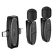 Бездротова мікрофонна система HOCO L15 Dual-mic clip-on бездротовий цифровий мікрофон (iP/Type-C) Black (6942007638623) - зображення 1