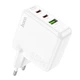 Сетевое зарядное устройство HOCO C115A Header PD65W GaN three-port(2C1A) charger White (6931474798312) - изображение 1