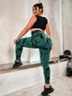 Жіночі лосини великих розмірів батал Push-up з високою посадкою Мармурові Зелений 3XL (L7015141) - зображення 2