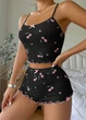 Женская пижама из майки-топа и шортиков Love Cherry (1727-48-03) Черный XL No Brand (48) - изображение 4