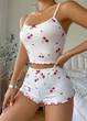 Жіноча піжама з майки-топу та шортиків Love Cherry (1727-48-02) Білий XL No Brand (48) - зображення 1