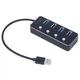 USB-Хаб Gembird UHB-U3P4P-01 на 4 порти USB 3.0 (UHB-U3P4P-01) - зображення 1