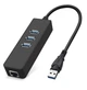USB-Хаб Dynamode USB 3.0 - RJ45 Gigabit Lan с 3-х портовим хабом USB 3.0 (USB3.0-Type-A-RJ45-HUB3) - зображення 1