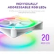 Вентилятор NZXT F140RGB Duo - 140mm Dual-sided RGB Fan - Single Pack (White) (RF-D14SF-W1) - изображение 7