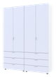 Комплект шкафов для одежды Doros Гелар (2 шт.) 155х49,5х203,4 см Белый (DRS-011104) - изображение 1