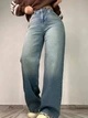 Джинси жіночі Zeo Basic 4741 palazzo jeans висока талія широкі палаццо стрейчеві вінтажні 40 блакитні - зображення 8