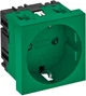 Розетка modul 45 с заземл. и шторками 250V~, 16A, 0˚ Зеленая (6120012) - изображение 1