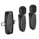 Бездротова мікрофонна система HOCO L15 Dual-mic clip-on бездротовий цифровий мікрофон (iP/Type-C) Black (6942007638623) - зображення 1