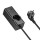 Сетевой удлинитель HOCO NS9 Wisdom с 1 розеткjq AC и 4 USB портами 2 m Black - изображение 1
