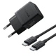 Комплект для швидкої зарядки Зарядний мережевий пристрій Baseus Palm 30W Type-C QC3.0+PD3.0 + Кабель Type-C to Type-C 60W 1m (P10111605113-01) Black - зображення 1