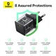Комплект для швидкої зарядки Зарядний мережевий пристрій Baseus Palm 30W Type-C QC3.0+PD3.0 + Кабель Type-C to Type-C 60W 1m (P10111605113-01) Black - зображення 12