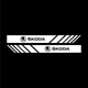 Наклейки на зеркала Skoda полоса 19,5*2,0 cм белый - изображение 2