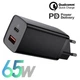 Зарядное сетевое устройство Baseus GaN2 Lite 65W Type-C + USB с функцией быстрой зарядки QC4.0+PD3.0 (CCGAN2L-B01) Black - изображение 1