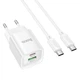 Зарядний пристрій HOCO C147A Charm PD20W+QC3.0 charger set Type-C to Type-C cable White (6942007630290) - зображення 2