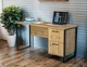 Стіл письмовий Tobi Sho LOFT Gold СПЛГ/5-1 прямий з 2 шухлядами, стільниця 18 мм, 1390х600х750 Дуб аппалачі - зображення 2