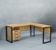 Стіл кутовий офісний Tobi Sho LOFT Gold СУЛГ/3-1 з 3 шухлядами стільниця 18 мм, 1600х1400х750 Дуб аппалачі - зображення 1