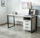 Стіл письмовий Tobi Sho LOFT Iceberg СПЛА/3-1 прямий з 3 шухлядами, стільниця 18 мм, 1600х600х750 Дуб крафт білий - зображення 3