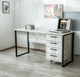 Стіл письмовий Tobi Sho LOFT Iceberg СПЛА/2-1 прямий з шухлядами, стільниця 18 мм, 1390х600х750 Дуб крафт білий - зображення 1