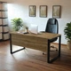 Стол руководителя Tobi Sho LOFT Gold СКГ/1 прямой столешница 36 мм, 1600х800х765 Дуб аппалачи - изображение 2