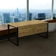 Стол руководителя Tobi Sho LOFT Gold СКГ/1 прямой столешница 36 мм, 1600х800х765 Дуб аппалачи - изображение 4