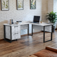 Стіл кутовий офісний Tobi Sho LOFT Iceberg СУЛА/5-1 з 2 шухлядами стільниця 18 мм, 1400х1400х750 Дуб крафт білий - зображення 2